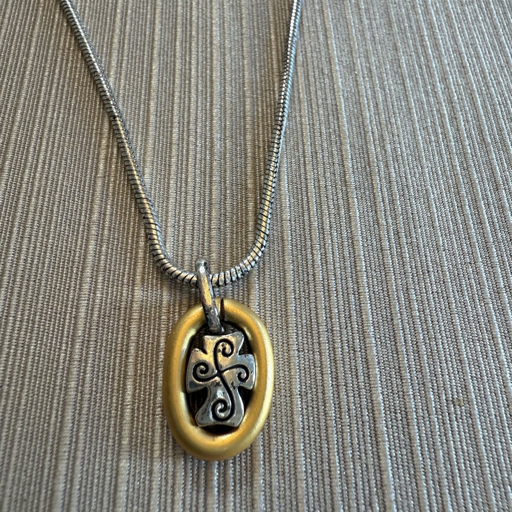 Sterling Pandora cross necklace.